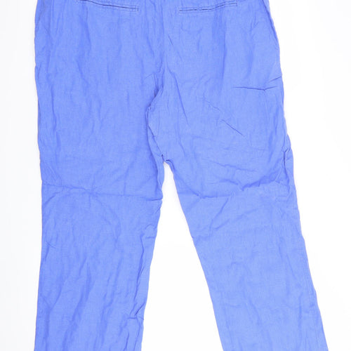 M&Co Womens Purple   Trousers  Size 16 L27 in - Linen Look trousers - wide legged