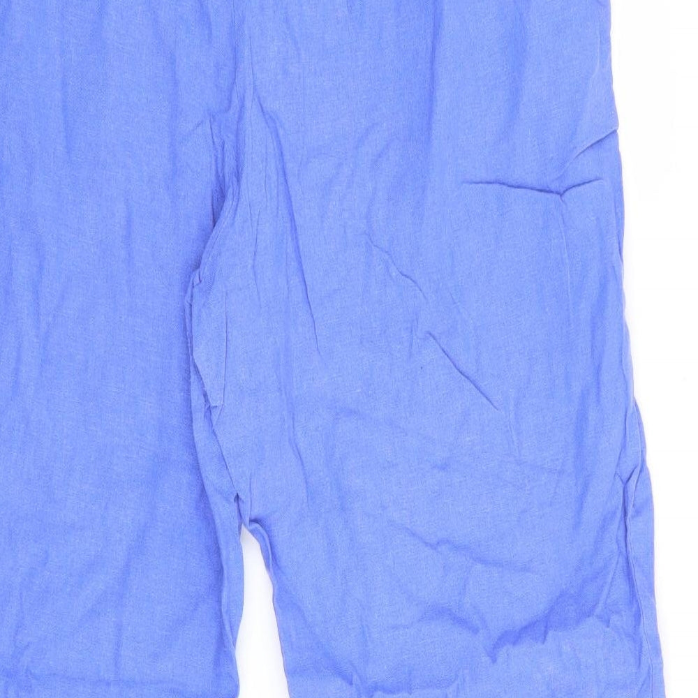 M&Co Womens Purple   Trousers  Size 16 L27 in - Linen Look trousers - wide legged