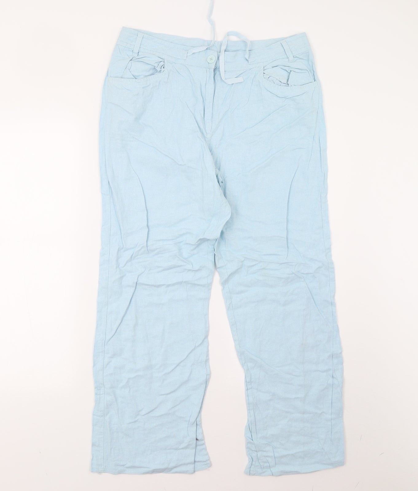 Papaya Womens Blue   Trousers  Size 14 L27 in