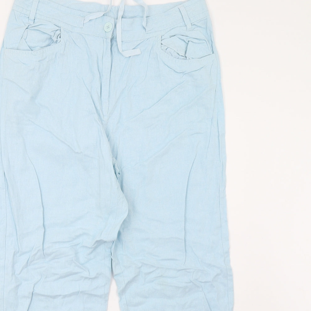 Papaya Womens Blue   Trousers  Size 14 L27 in