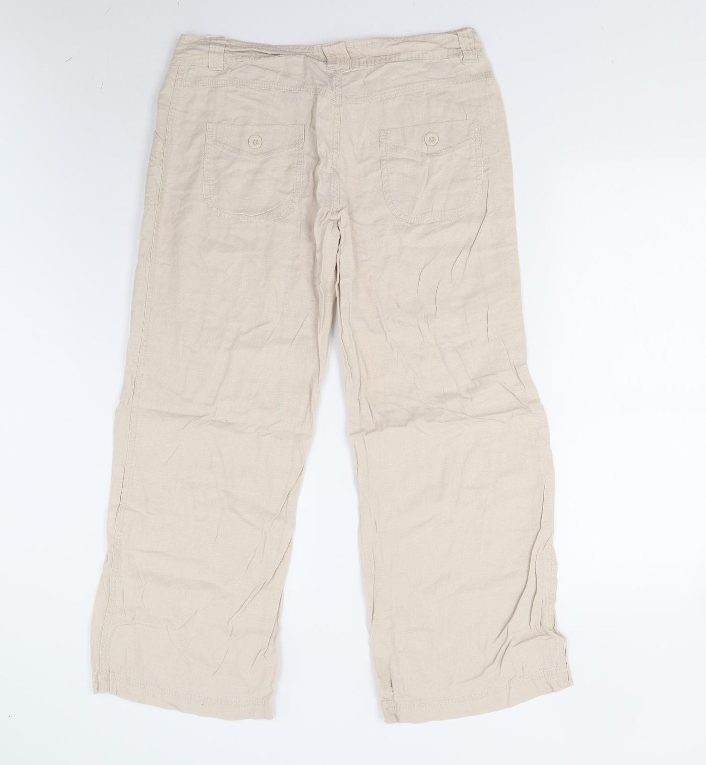 M&S Womens Beige   Trousers  Size 12 L27 in