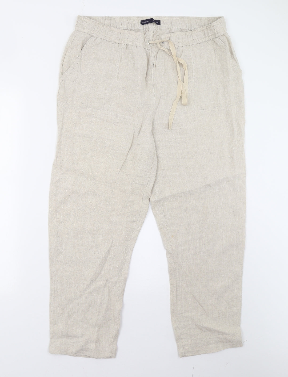 M&S Womens Beige   Trousers  Size 16 L26 in