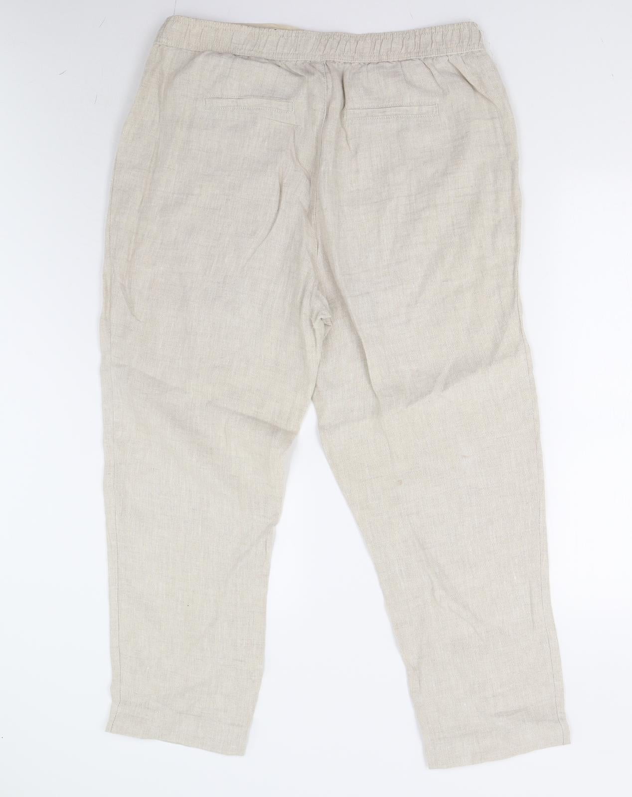 M&S Womens Beige   Trousers  Size 16 L26 in
