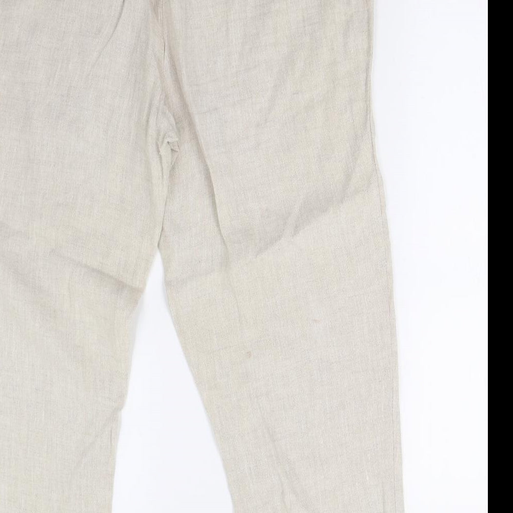 M&S Womens Beige   Trousers  Size 16 L26 in