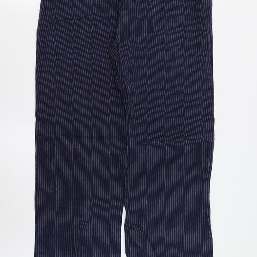 Laura Ashley Womens Blue Striped  Trousers  Size 14 L31 in