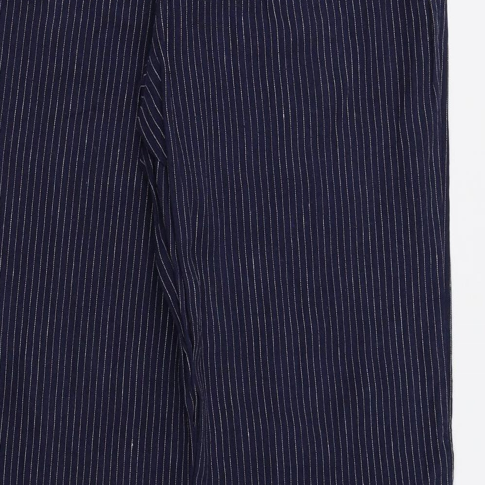 Laura Ashley Womens Blue Striped  Trousers  Size 14 L31 in