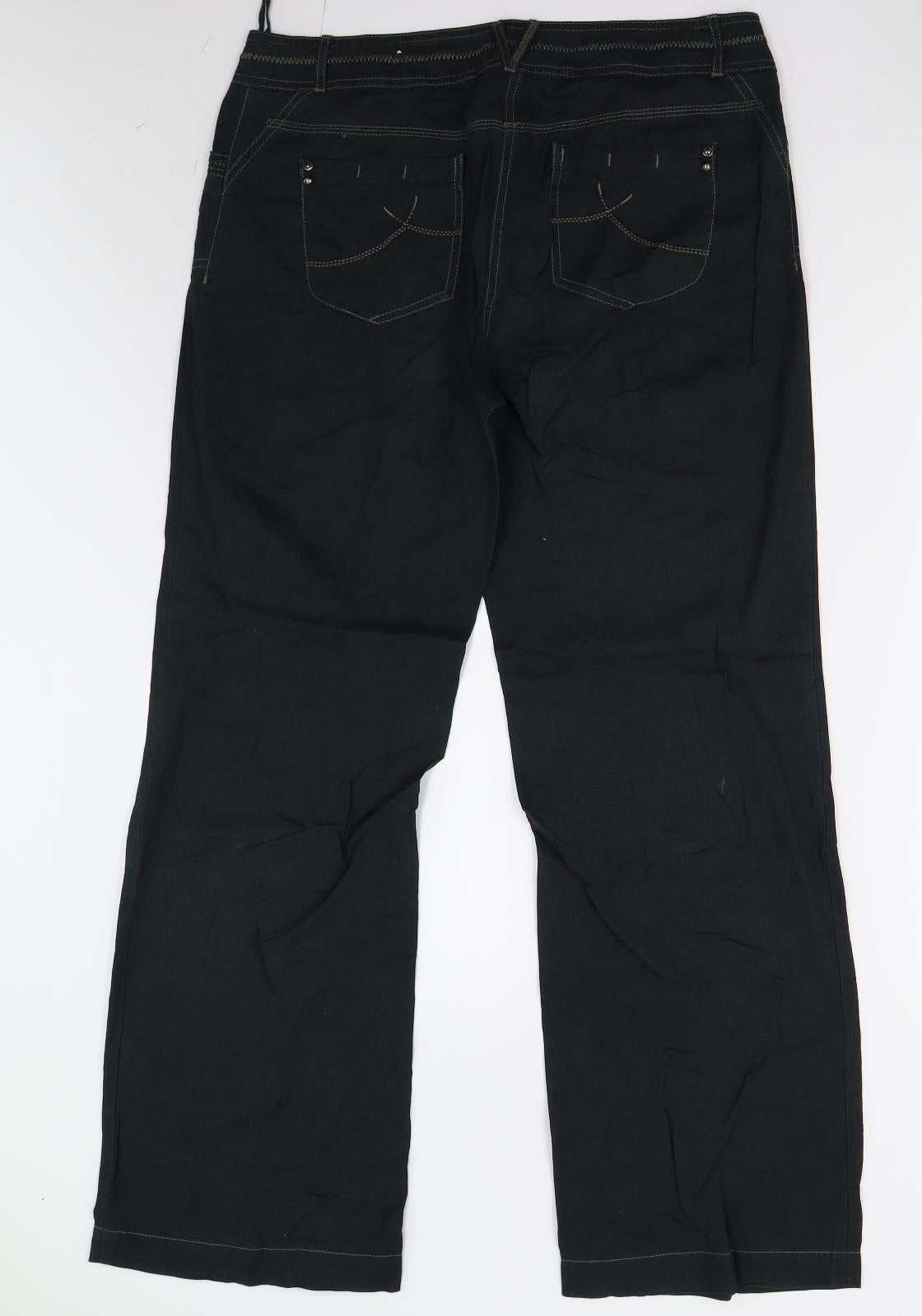 s.Oliver Womens Black   Trousers  Size 14 L31 in