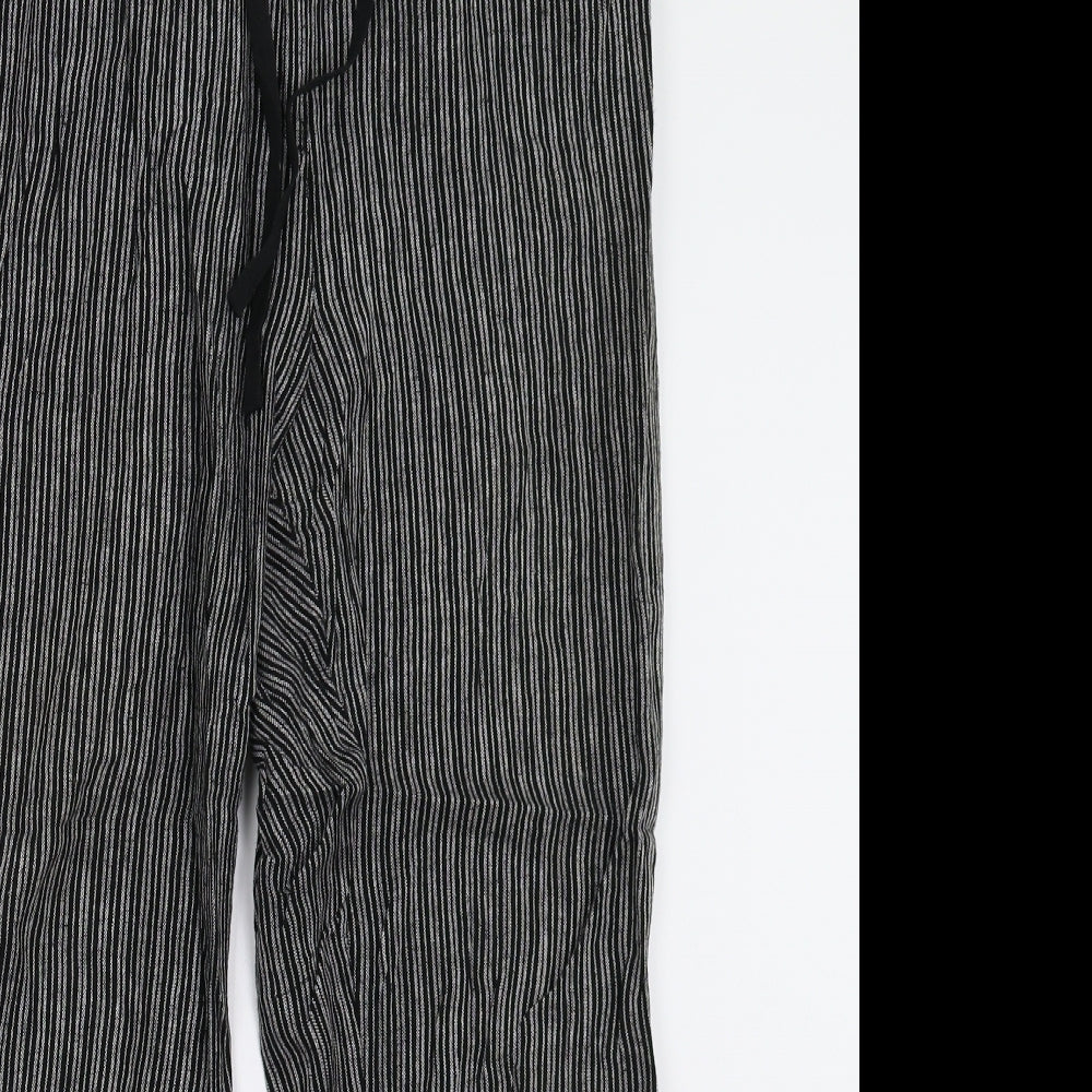 Next Petite Womens Grey Striped  Trousers  Size 16 L25 in