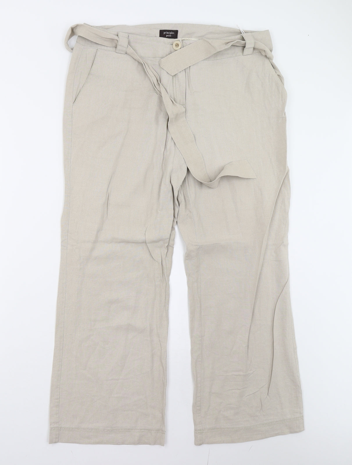 Principles Petite Womens Beige   Trousers  Size 16 L27 in
