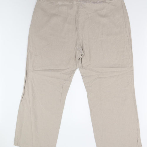 M&S Womens Beige   Trousers  Size 18 L25 in - Short