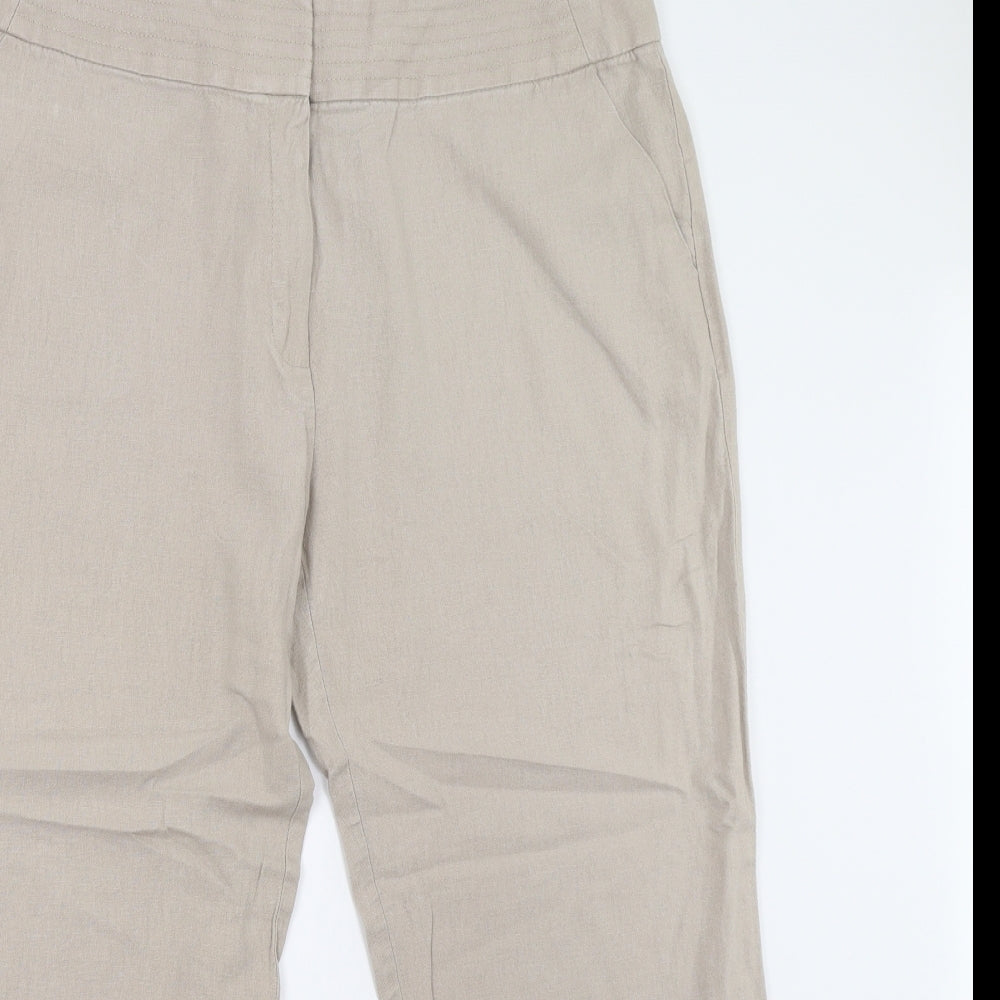 M&S Womens Beige   Trousers  Size 18 L25 in - Short