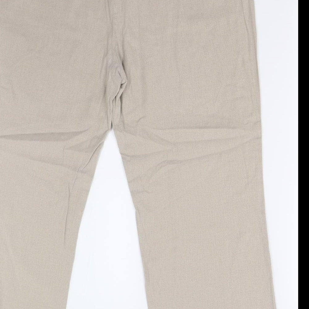 M&S Womens Beige   Trousers  Size 18 L25 in - Short