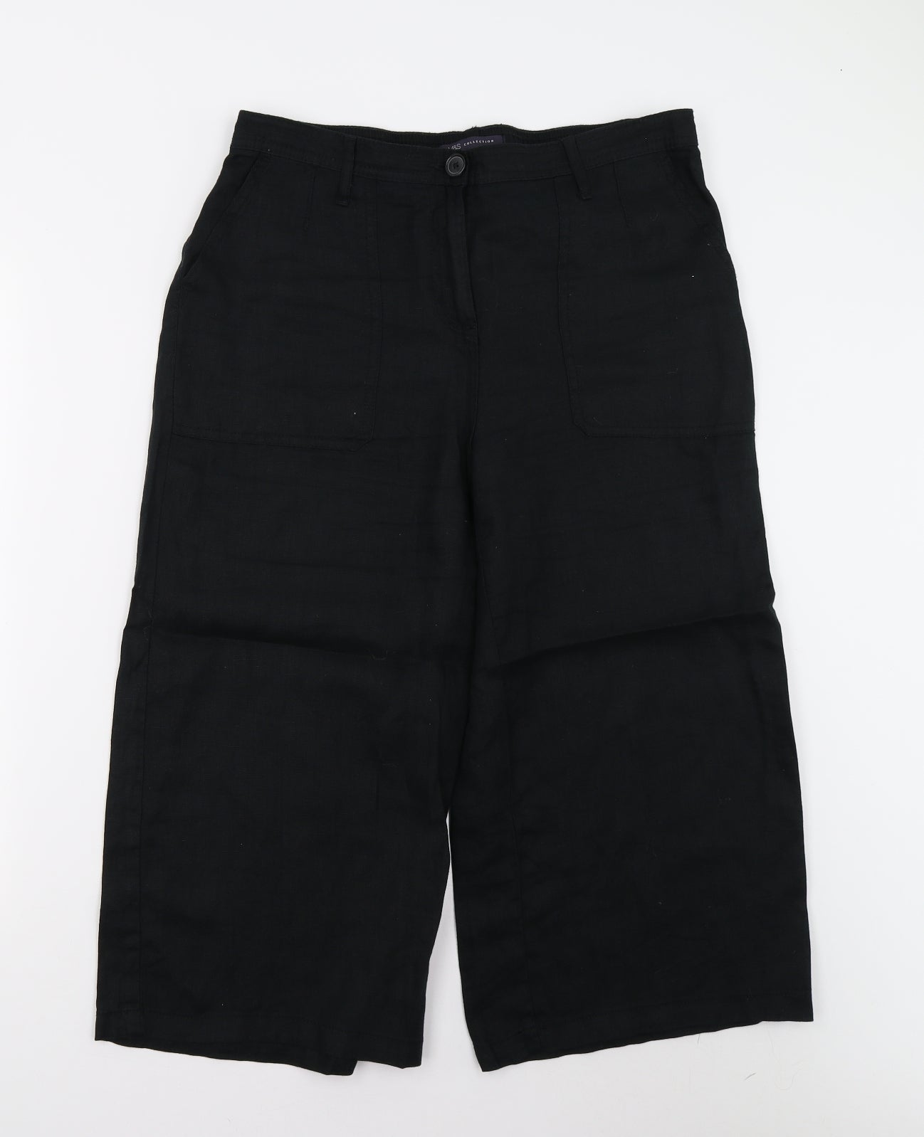 M&S Womens Black   Trousers  Size 14 L20 in - Short
