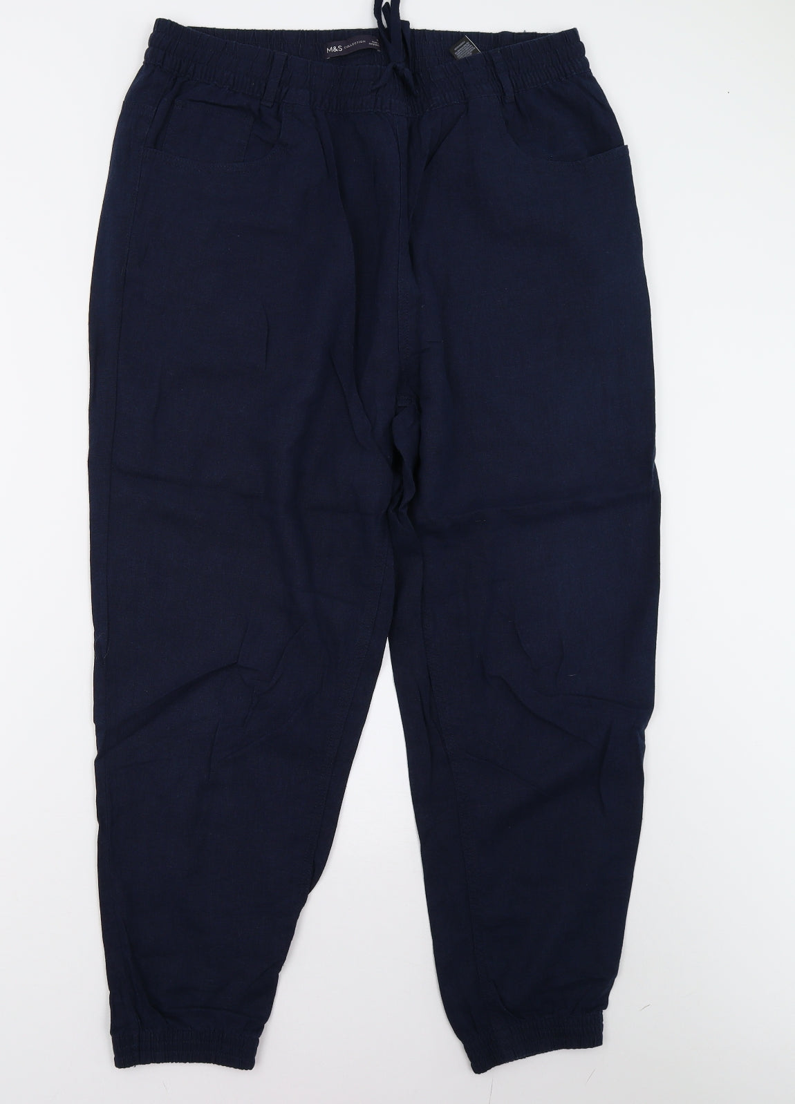 M&S Womens Blue   Trousers  Size 16 L27 in