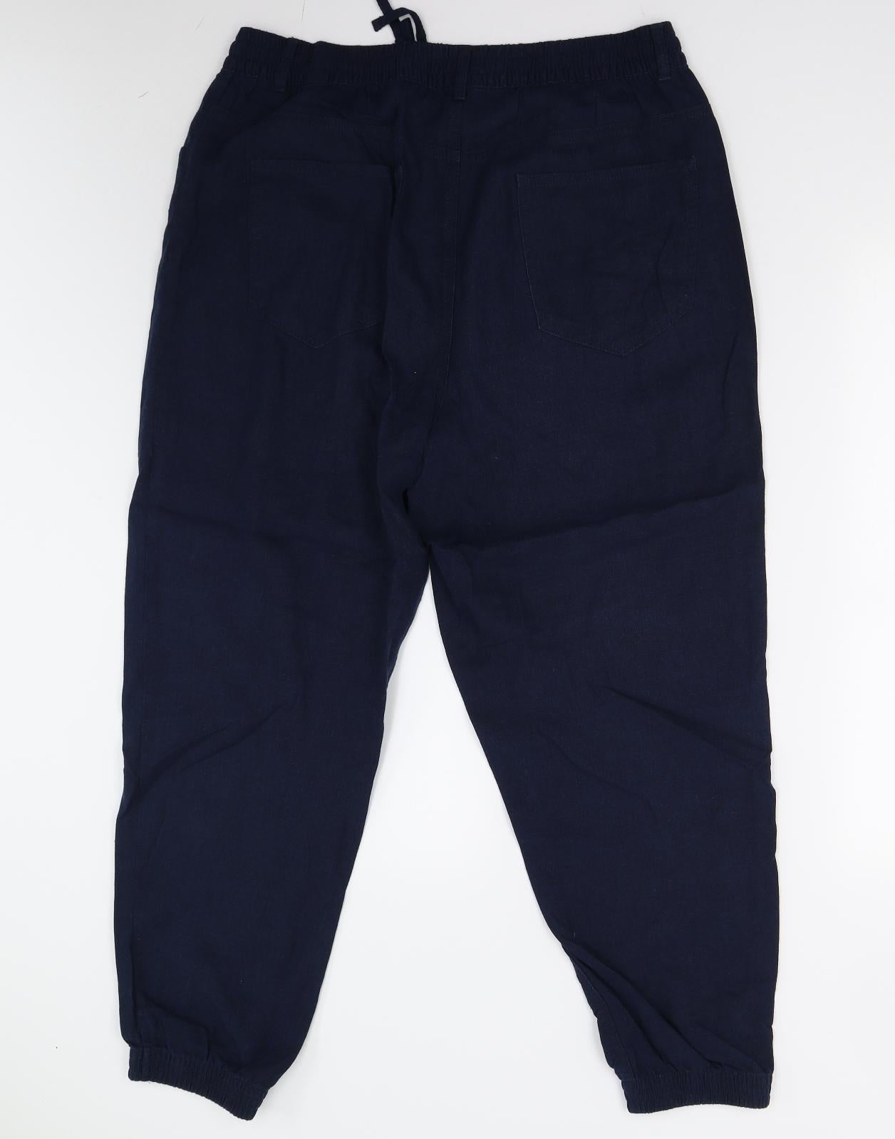 M&S Womens Blue   Trousers  Size 16 L27 in