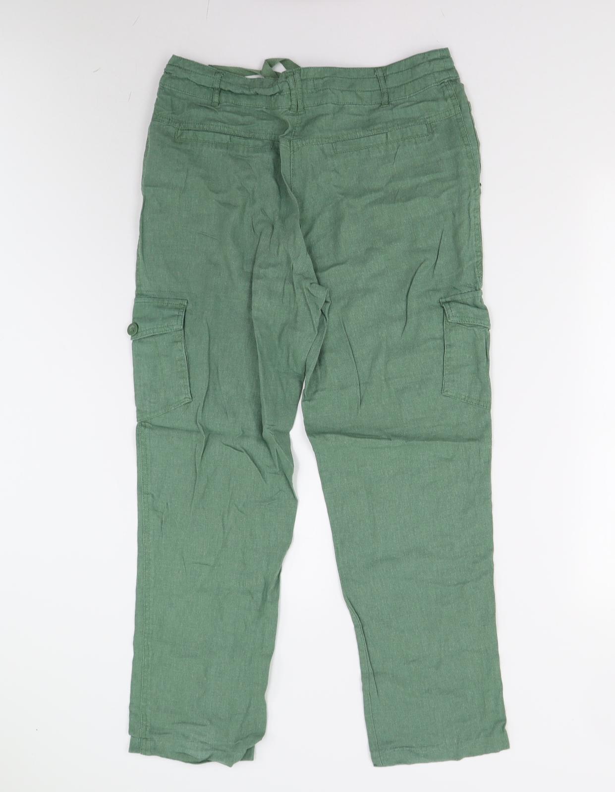 Peacocks Womens Green   Cargo Trousers Size 12 L27 in