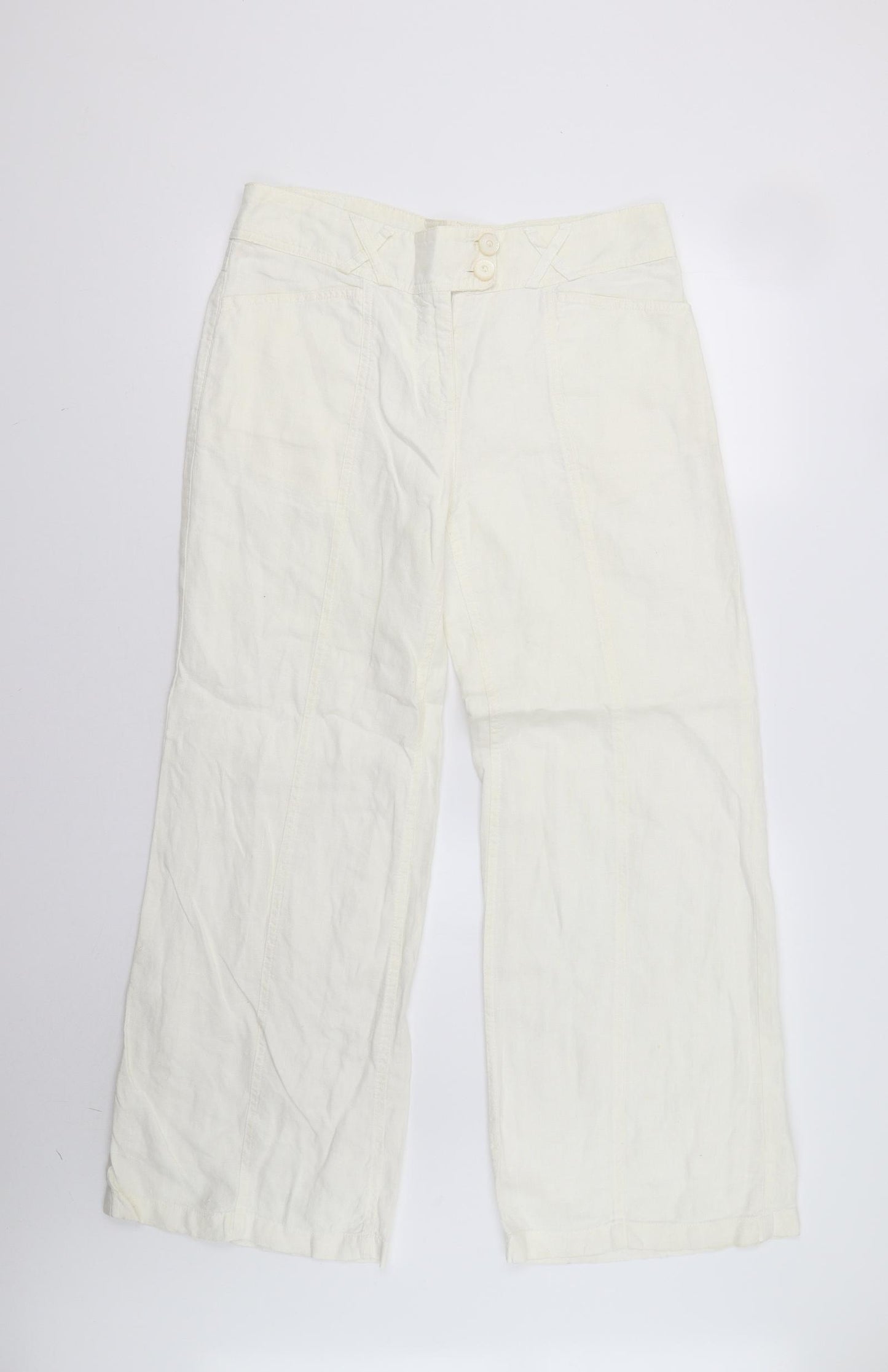 M&S Womens Ivory   Trousers  Size 12 L30 in