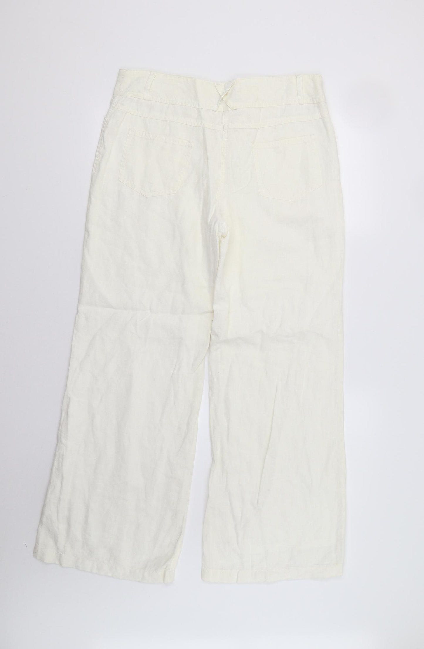 M&S Womens Ivory   Trousers  Size 12 L30 in