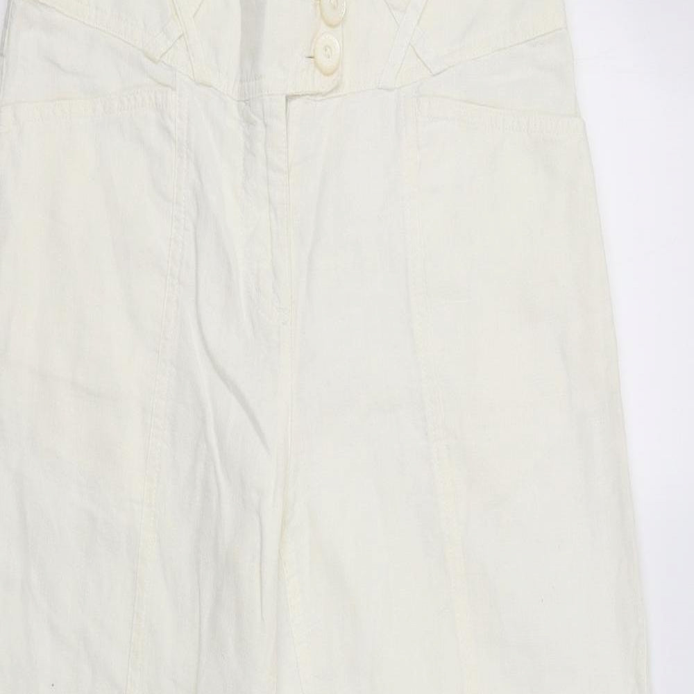 M&S Womens Ivory   Trousers  Size 12 L30 in