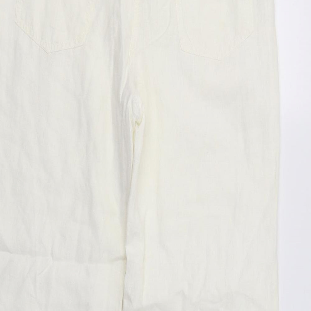 M&S Womens Ivory   Trousers  Size 12 L30 in