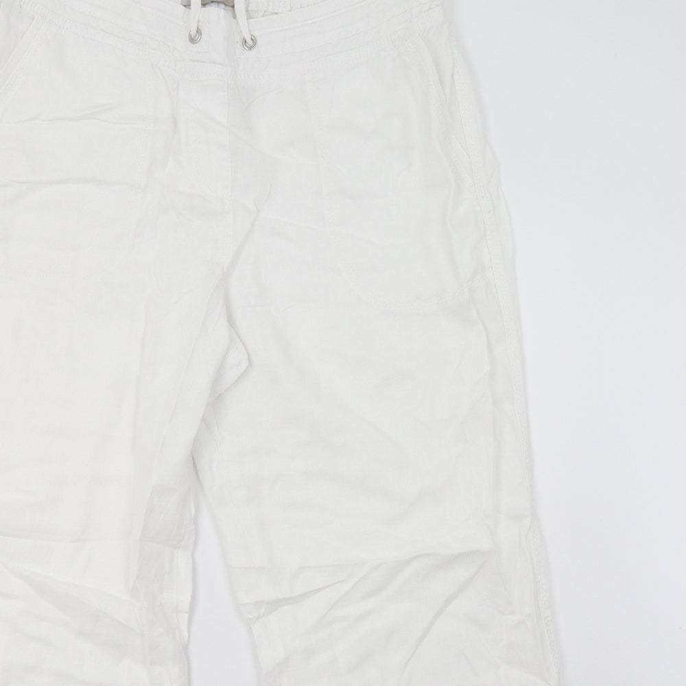 M&S Womens White   Trousers  Size 16 L29 in