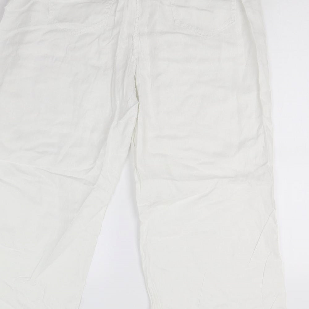 M&S Womens White   Trousers  Size 16 L29 in