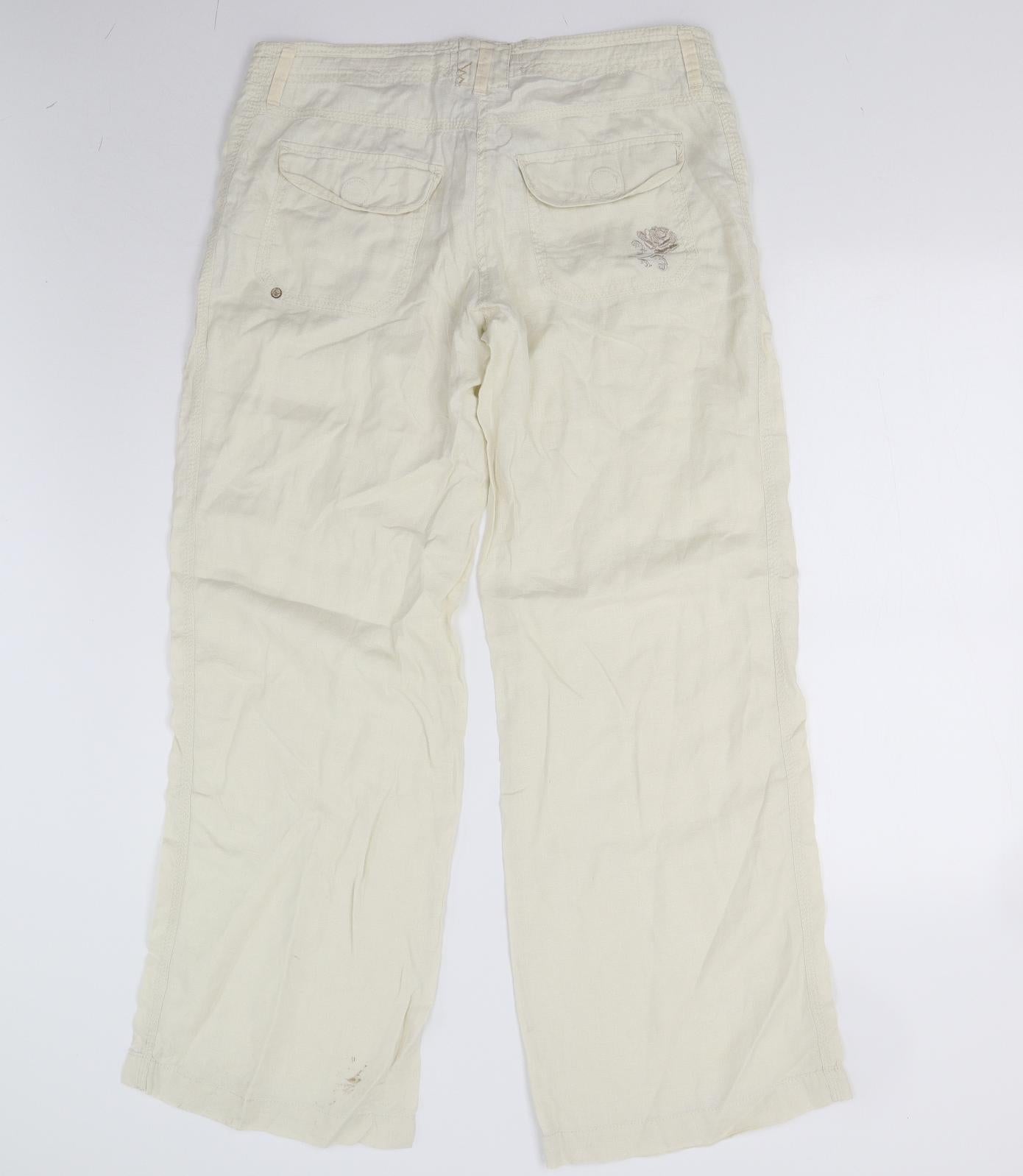 River Island Womens Ivory   Trousers  Size 10 L30 in