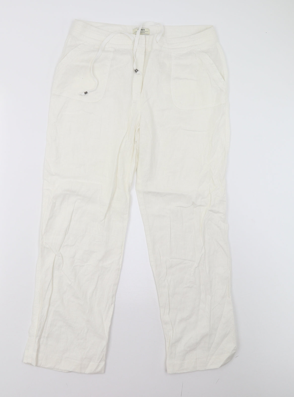 Matalan Womens White   Trousers  Size 12 L27 in