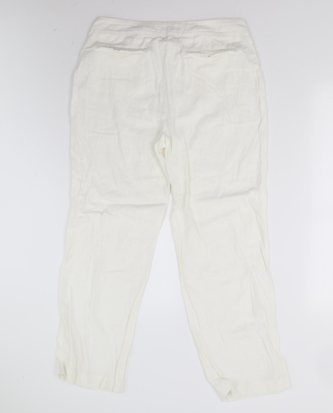 Matalan Womens White   Trousers  Size 12 L27 in