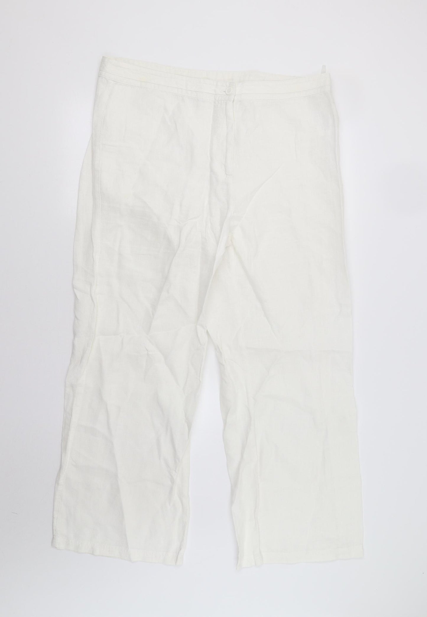 EAST Womens White   Trousers  Size 16 L28 in