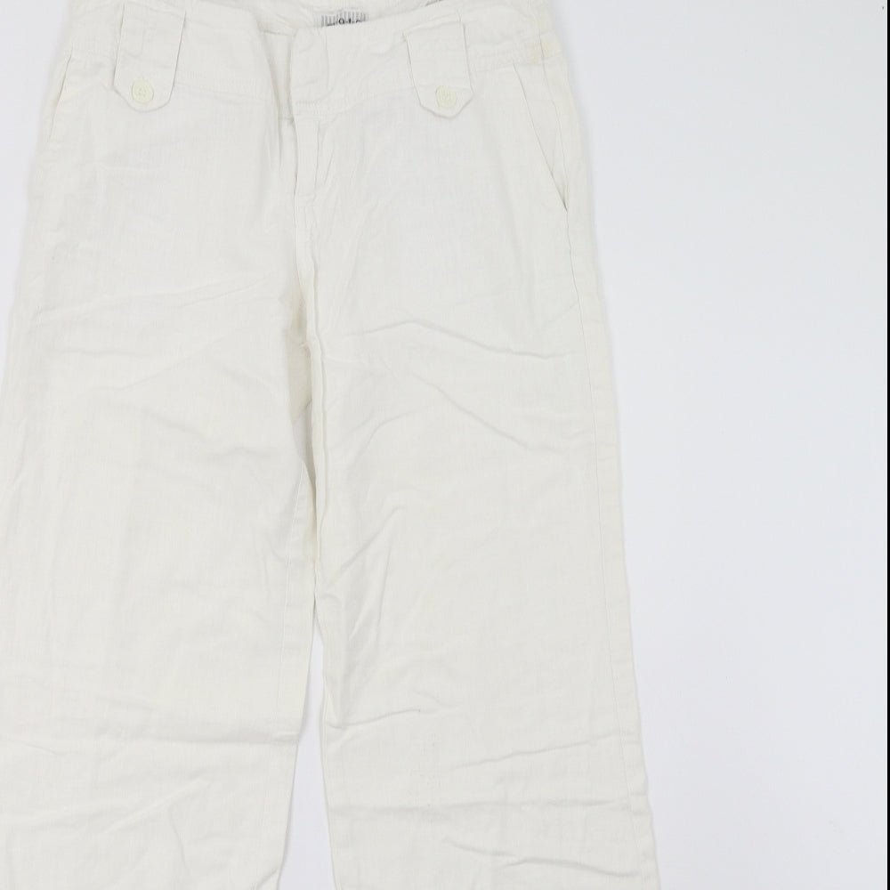 Topshop Womens White   Trousers  Size 8 L32 in