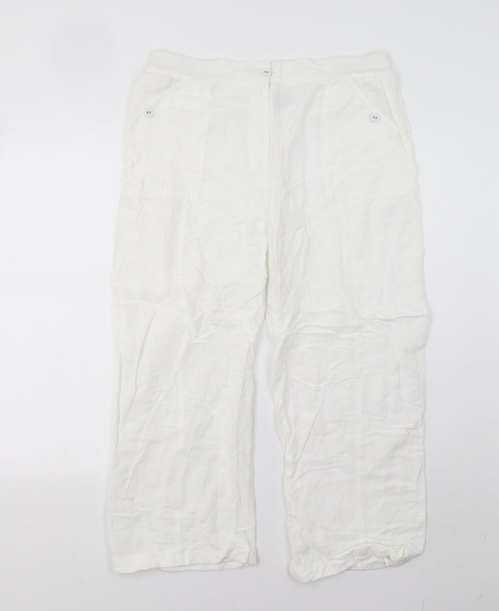 DASH Womens White   Capri Trousers Size 16 L23 in
