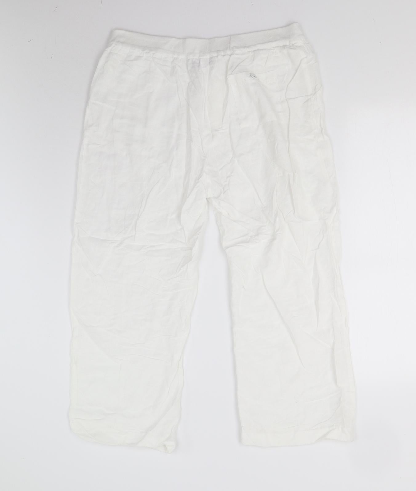 DASH Womens White   Capri Trousers Size 16 L23 in