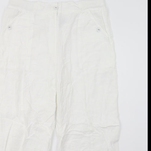DASH Womens White   Capri Trousers Size 16 L23 in