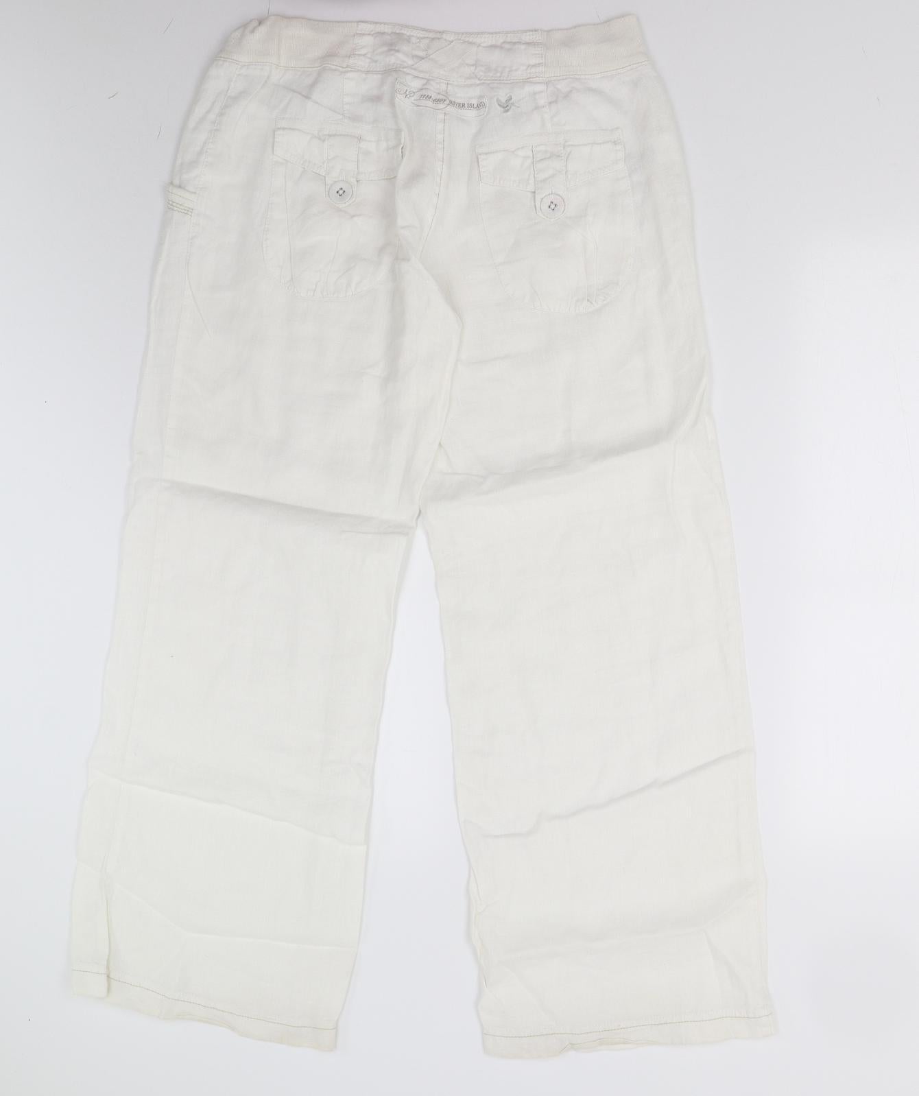 Preworn Womens White   Trousers  Size 12 L30 in
