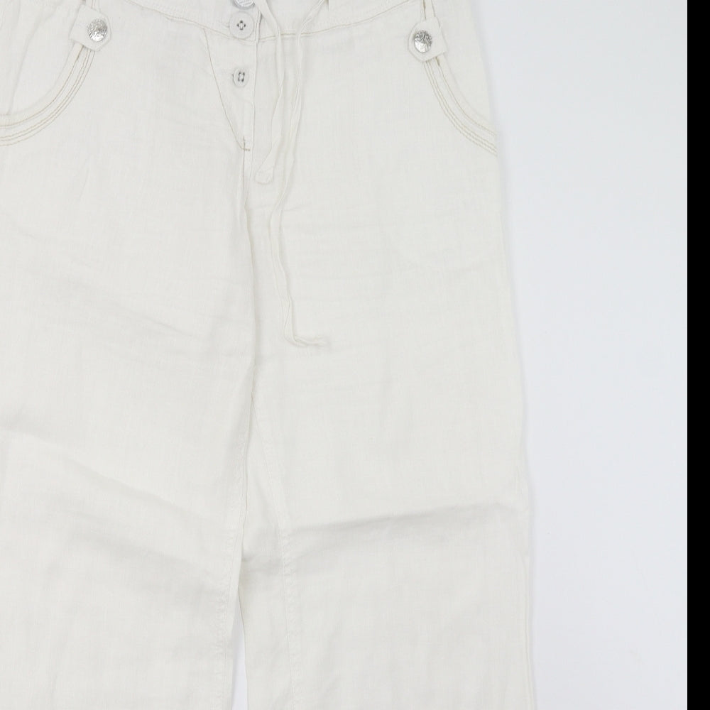 Preworn Womens White   Trousers  Size 12 L30 in