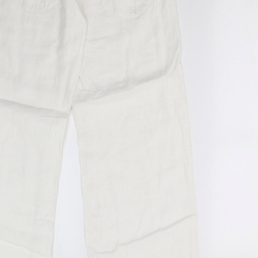 Preworn Womens White   Trousers  Size 12 L30 in