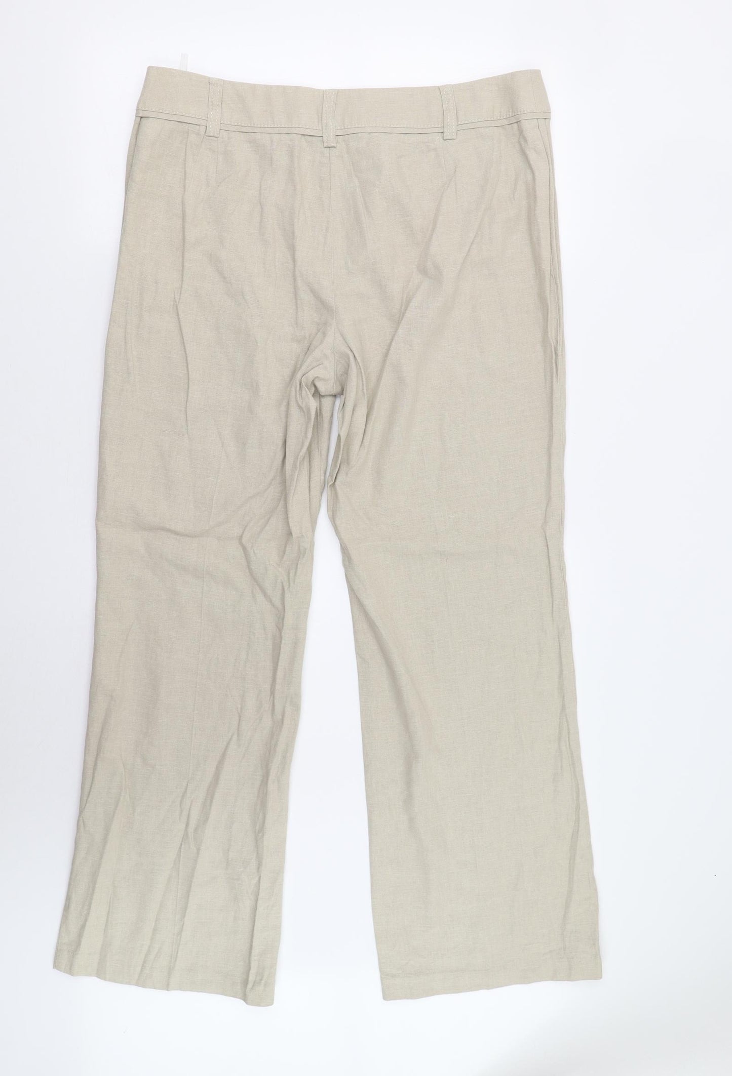 M&S Womens Beige   Trousers  Size 18 L30 in - Long
