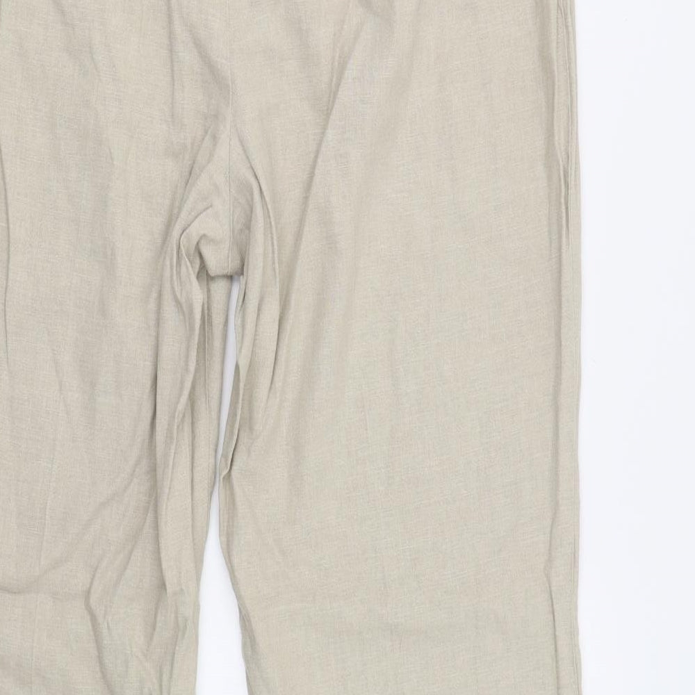 M&S Womens Beige   Trousers  Size 18 L30 in - Long