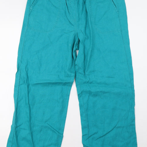 M&S Womens Green   Trousers  Size 14 L27 in - Short