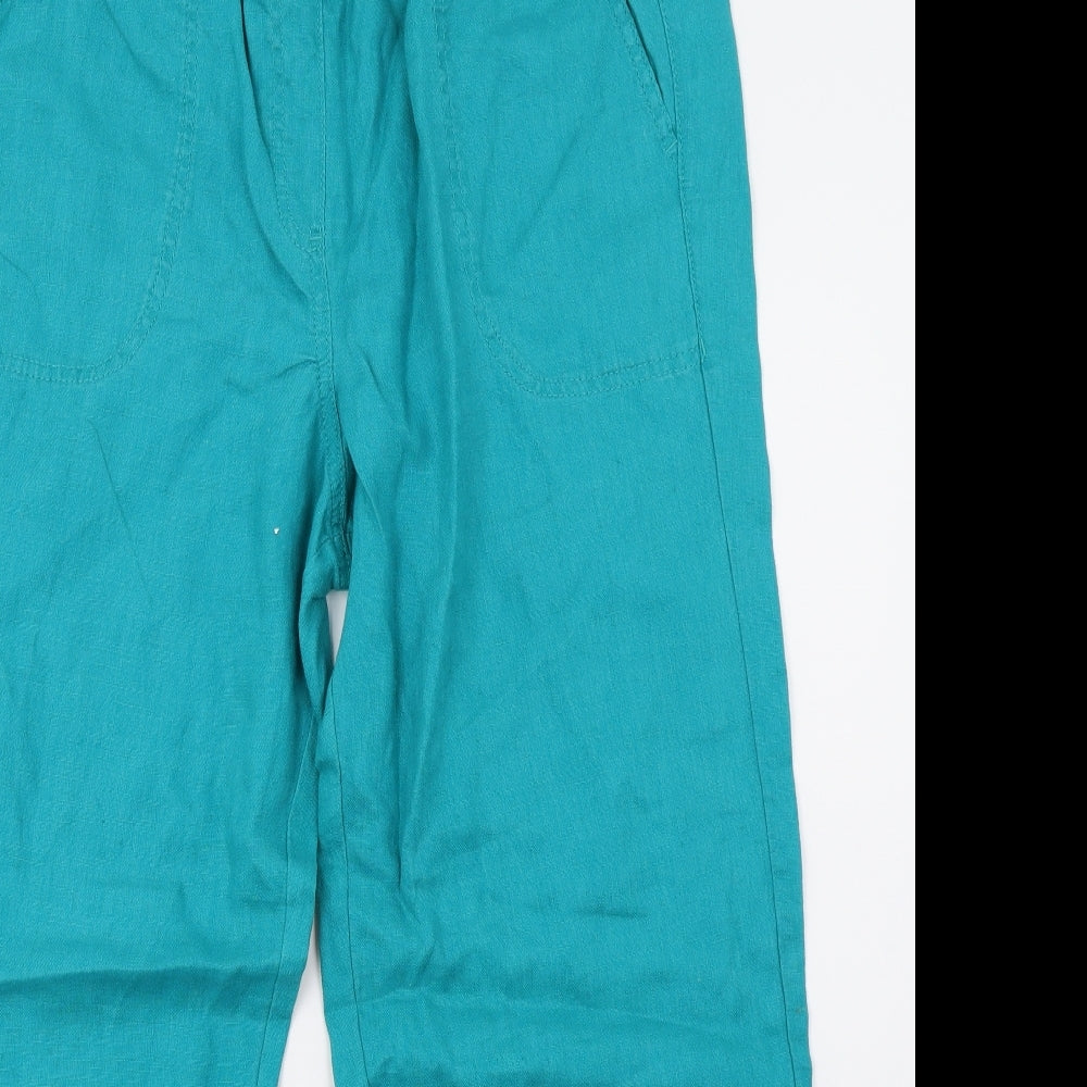 M&S Womens Green   Trousers  Size 14 L27 in - Short