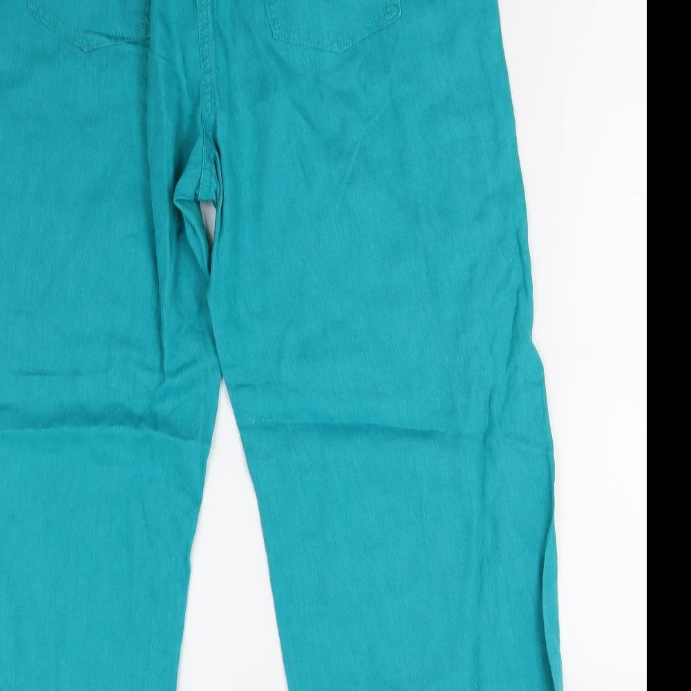 M&S Womens Green   Trousers  Size 14 L27 in - Short