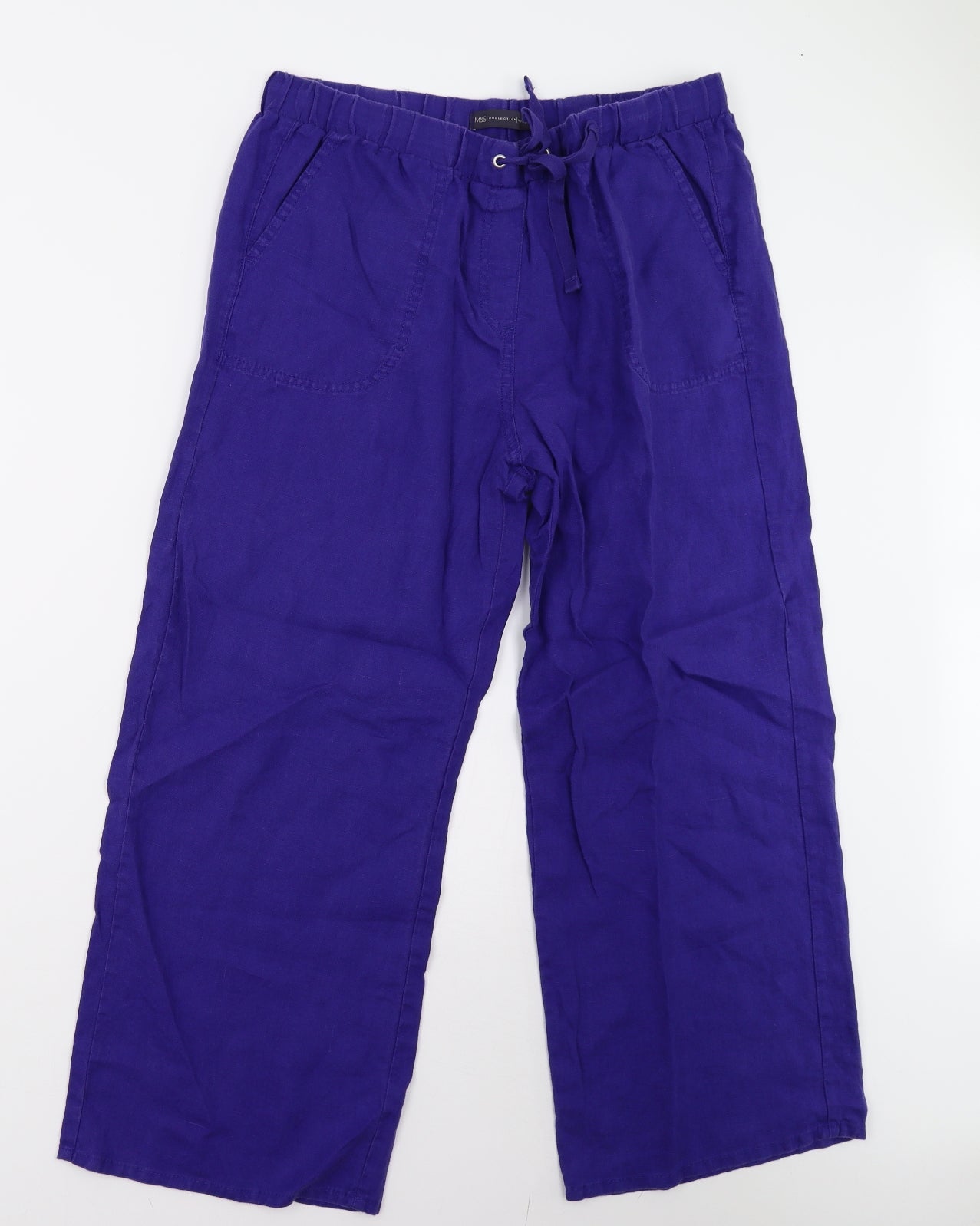 M&S Womens Blue   Trousers  Size 14 L25 in - Short