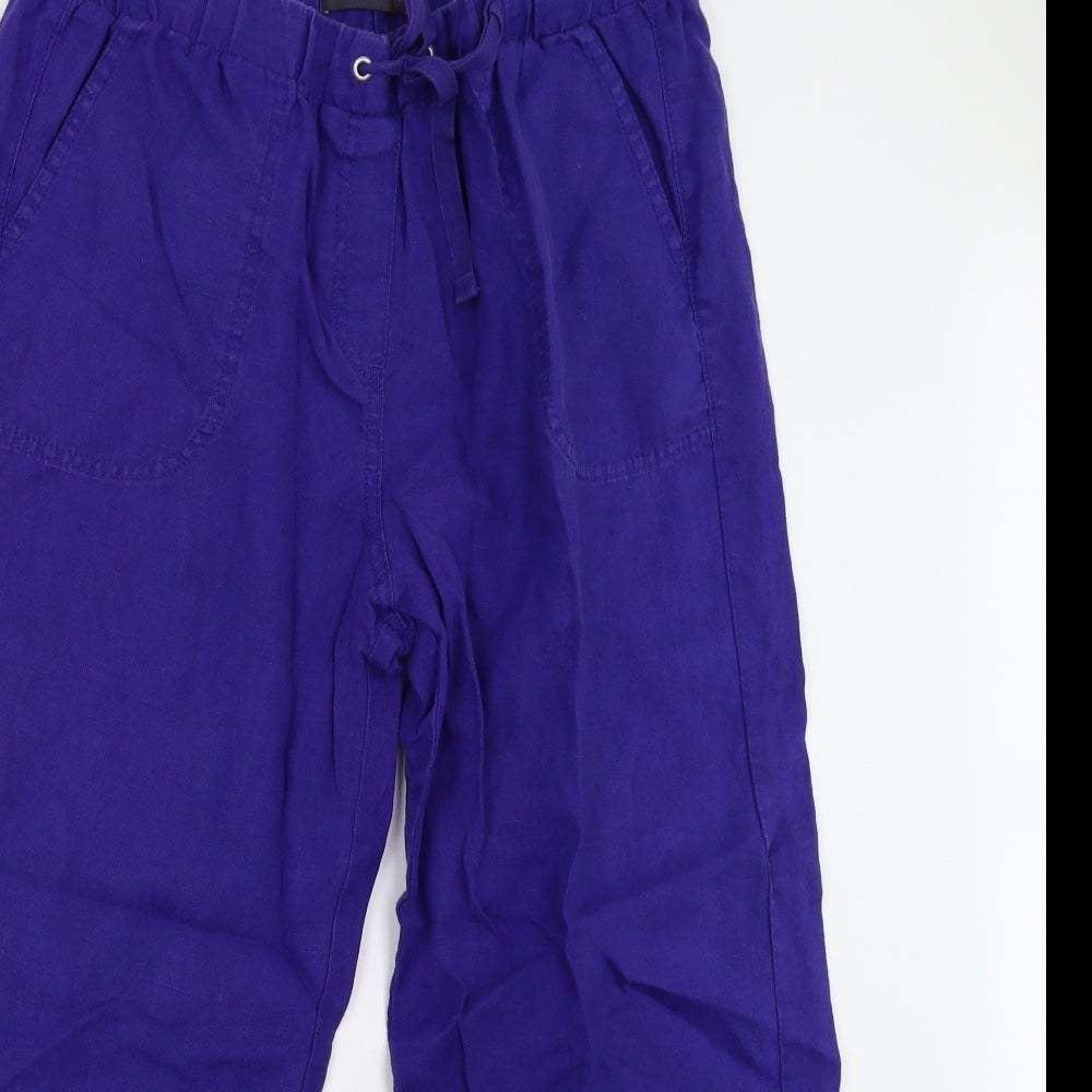 M&S Womens Blue   Trousers  Size 14 L25 in - Short