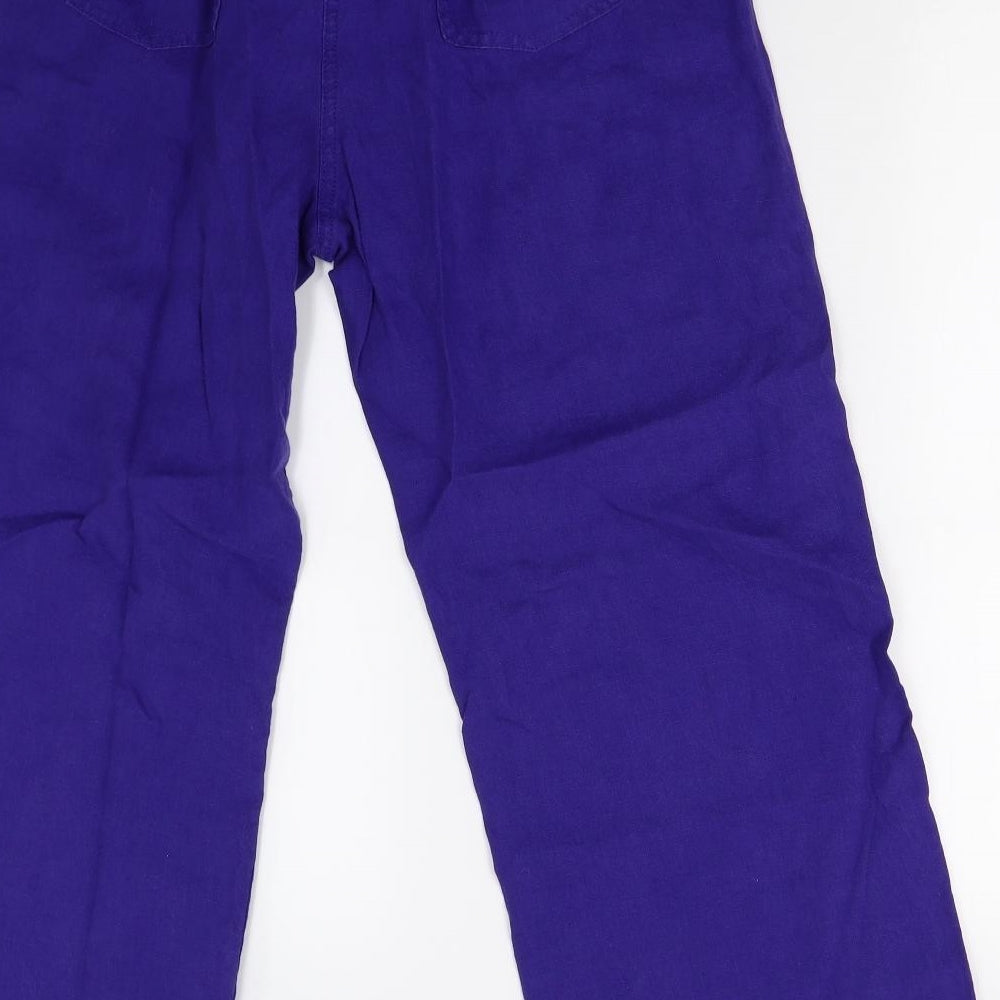 M&S Womens Blue   Trousers  Size 14 L25 in - Short