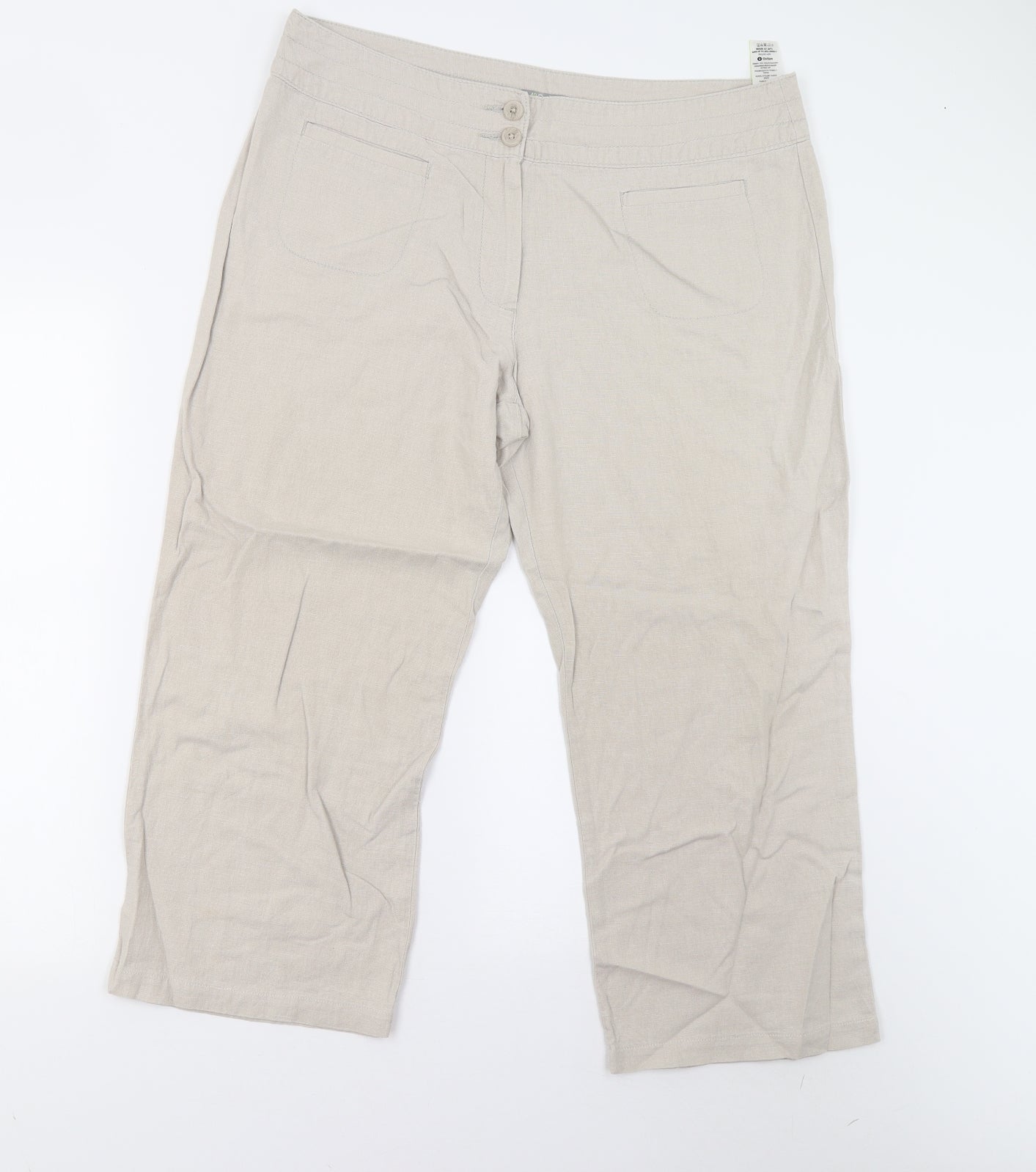M&S Womens Beige   Trousers  Size 16 L23 in - Short