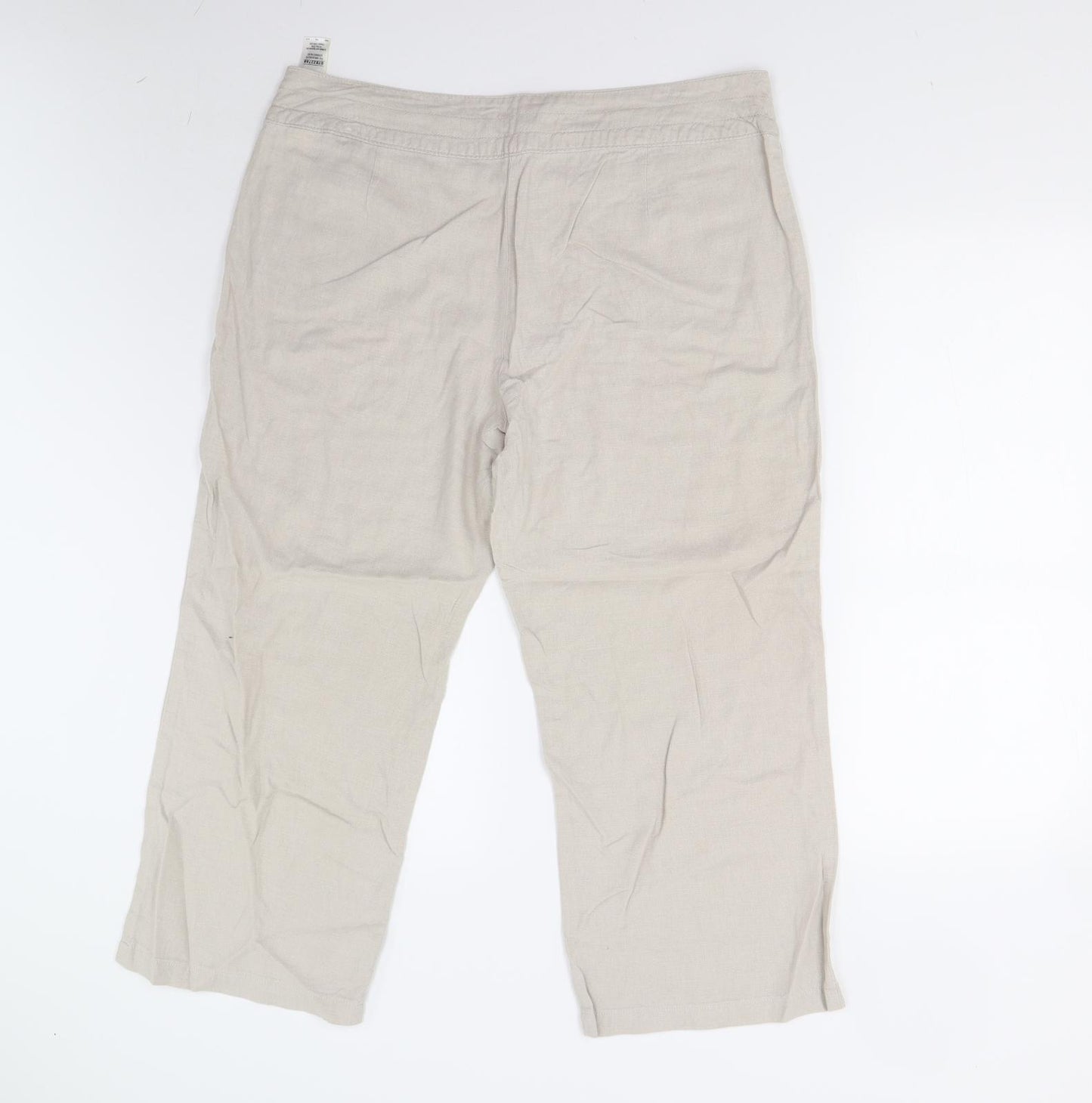 M&S Womens Beige   Trousers  Size 16 L23 in - Short
