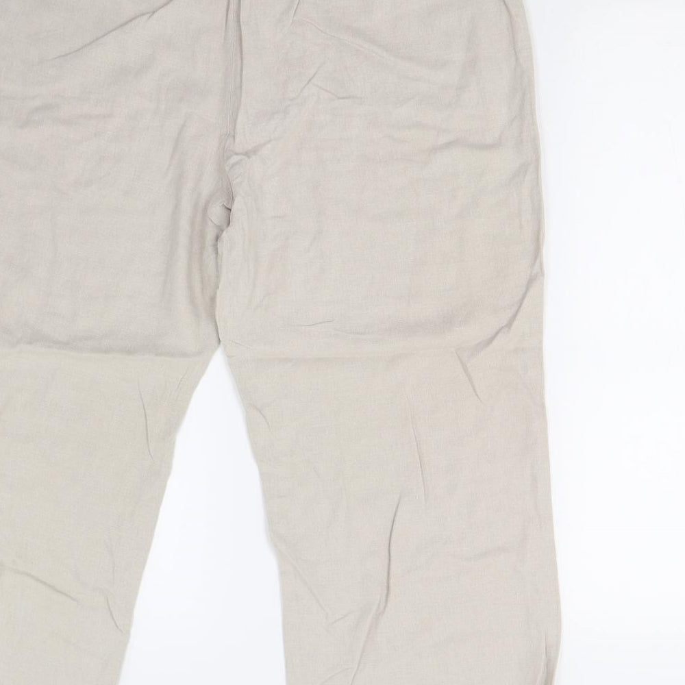 M&S Womens Beige   Trousers  Size 16 L23 in - Short