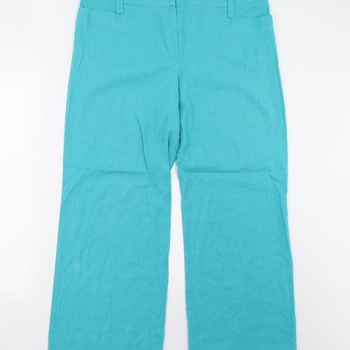 M&Co Womens Blue   Trousers  Size 14 L29 in