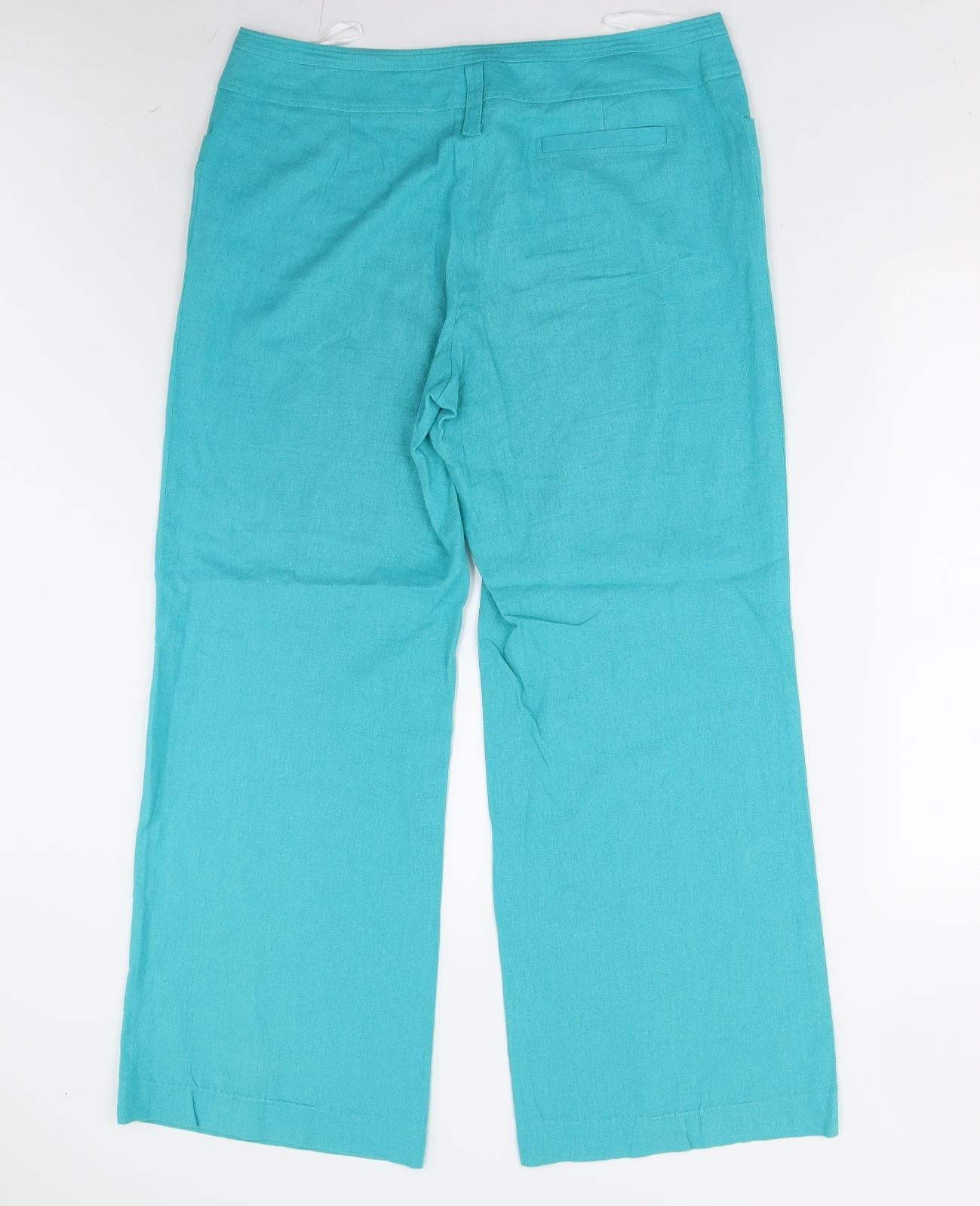 M&Co Womens Blue   Trousers  Size 14 L29 in
